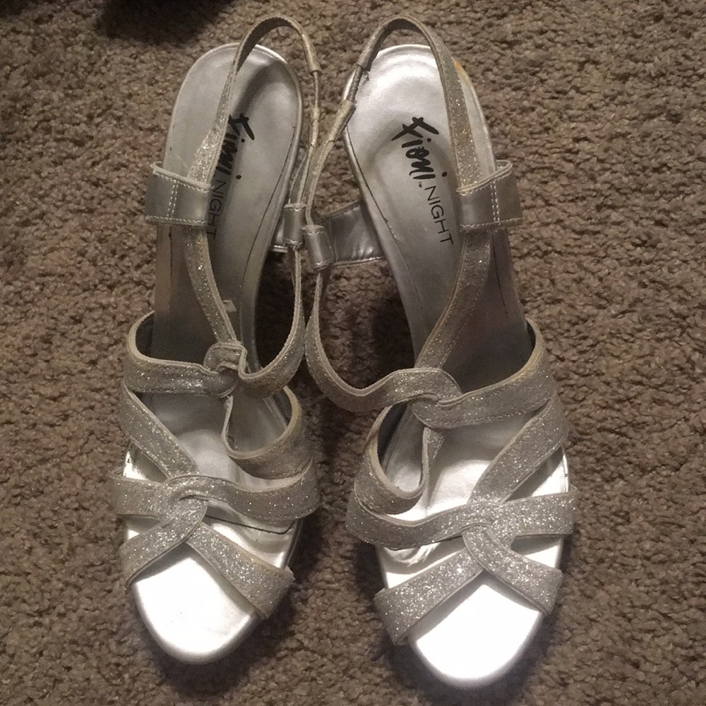 Silver sparkly heels